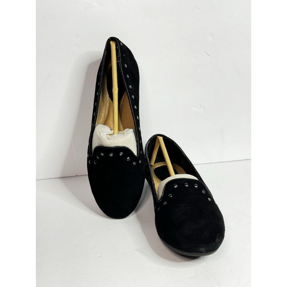 Earth Brand Womens Butternut Studded Suede Flats Casual Comfort Black Size 7 EUC